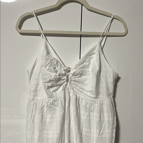NWOT Young Fabulous & Broke White Bohemian Cotton Maxi Dress Pockets, Size M - Picture 2 of 13